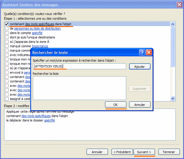 Outlook : Configuration du Filtre Antivirus