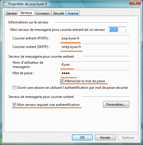Windows Mail : Configuration d'un compte de messagerie